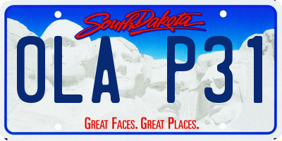 SD license plate 0LAP31