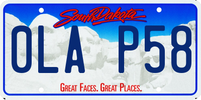 SD license plate 0LAP58