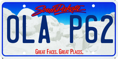 SD license plate 0LAP62