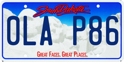 SD license plate 0LAP86