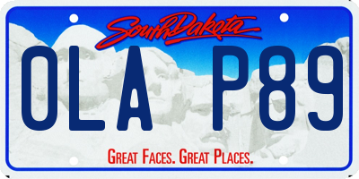 SD license plate 0LAP89