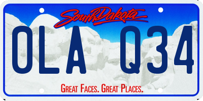 SD license plate 0LAQ34