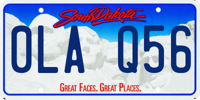 SD license plate 0LAQ56