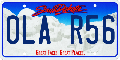 SD license plate 0LAR56