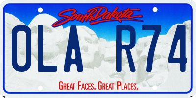 SD license plate 0LAR74