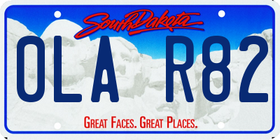 SD license plate 0LAR82