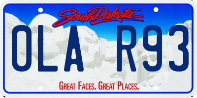 SD license plate 0LAR93