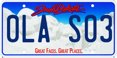 SD license plate 0LAS03