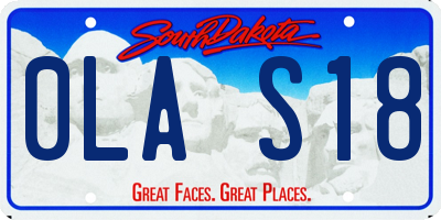 SD license plate 0LAS18