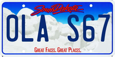 SD license plate 0LAS67