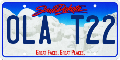 SD license plate 0LAT22