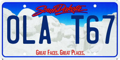 SD license plate 0LAT67