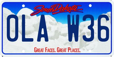 SD license plate 0LAW36