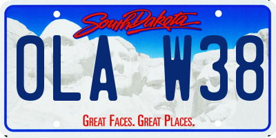SD license plate 0LAW38