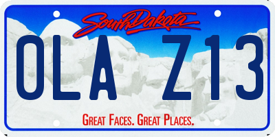 SD license plate 0LAZ13