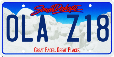SD license plate 0LAZ18