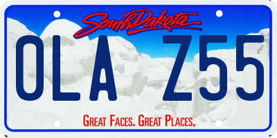 SD license plate 0LAZ55