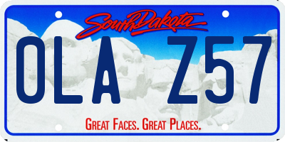 SD license plate 0LAZ57