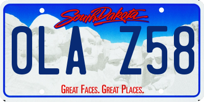 SD license plate 0LAZ58