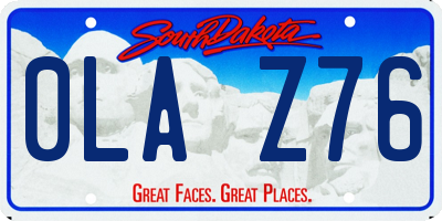 SD license plate 0LAZ76