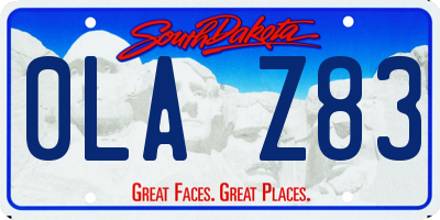 SD license plate 0LAZ83