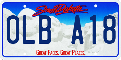 SD license plate 0LBA18