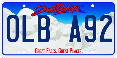 SD license plate 0LBA92
