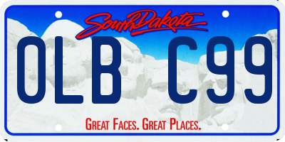 SD license plate 0LBC99