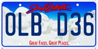 SD license plate 0LBD36