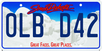 SD license plate 0LBD42