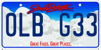 SD license plate 0LBG33
