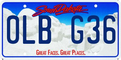 SD license plate 0LBG36