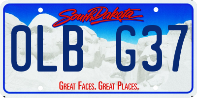 SD license plate 0LBG37