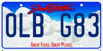 SD license plate 0LBG83
