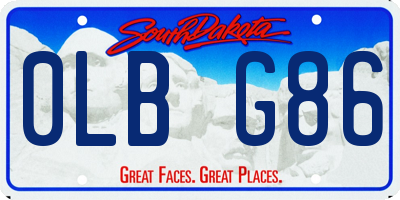 SD license plate 0LBG86