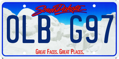 SD license plate 0LBG97