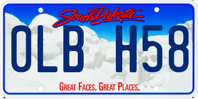 SD license plate 0LBH58