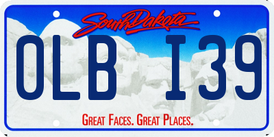 SD license plate 0LBI39