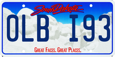 SD license plate 0LBI93