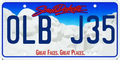 SD license plate 0LBJ35