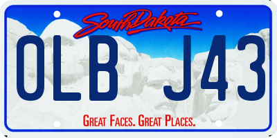 SD license plate 0LBJ43