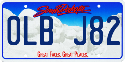SD license plate 0LBJ82