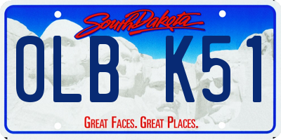 SD license plate 0LBK51