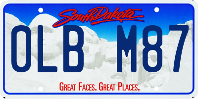 SD license plate 0LBM87