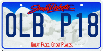 SD license plate 0LBP18