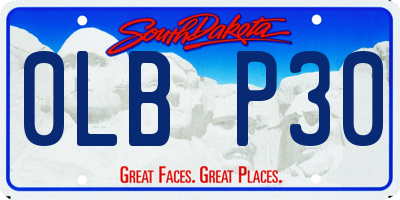 SD license plate 0LBP30