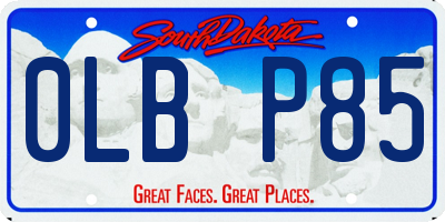 SD license plate 0LBP85