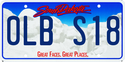 SD license plate 0LBS18