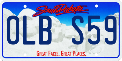 SD license plate 0LBS59