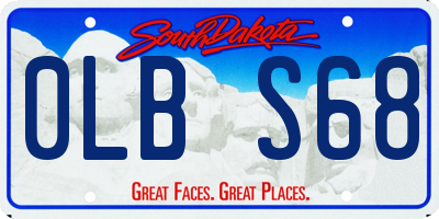 SD license plate 0LBS68